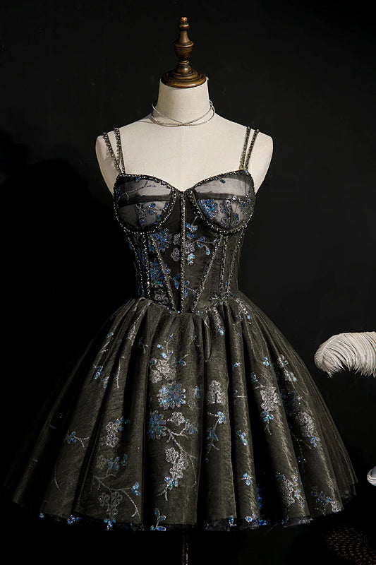 AABEI DRESS New Homecoming Dress Charming A-Line Sweetheart spaghetti straps sleeveless beading Sparkle Short Prom Dresse