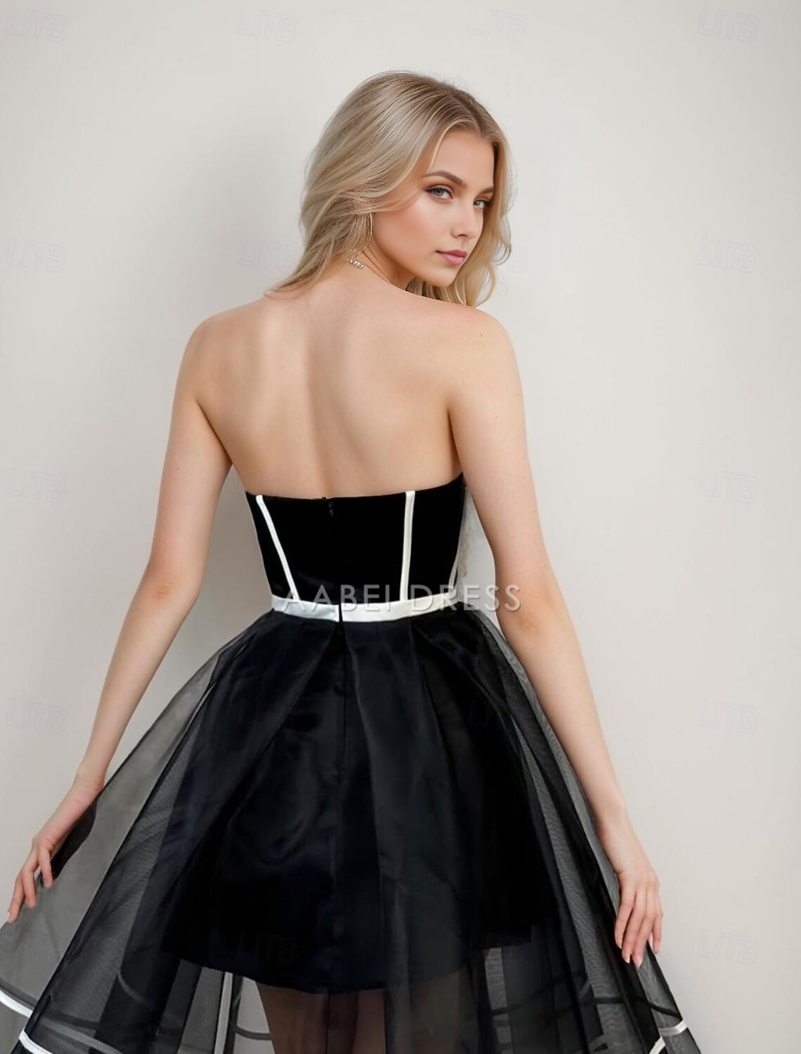 AABEI DRESS New Homecoming Dress Elegant A-Line  Dress Formal Corset Dress Sleeveless Strapless Satin with Pleats Short Prom Dresse