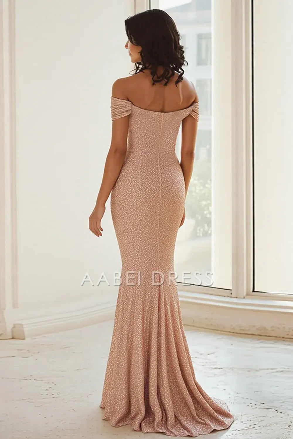 AABEI DRESS Mother Of The Bride Dress Mermaid Sparkly Off The Shoulder Elegant Formal Wear Dresses