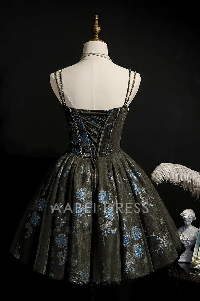 AABEI DRESS New Homecoming Dress Charming A-Line Sweetheart spaghetti straps sleeveless beading Sparkle Short Prom Dresse