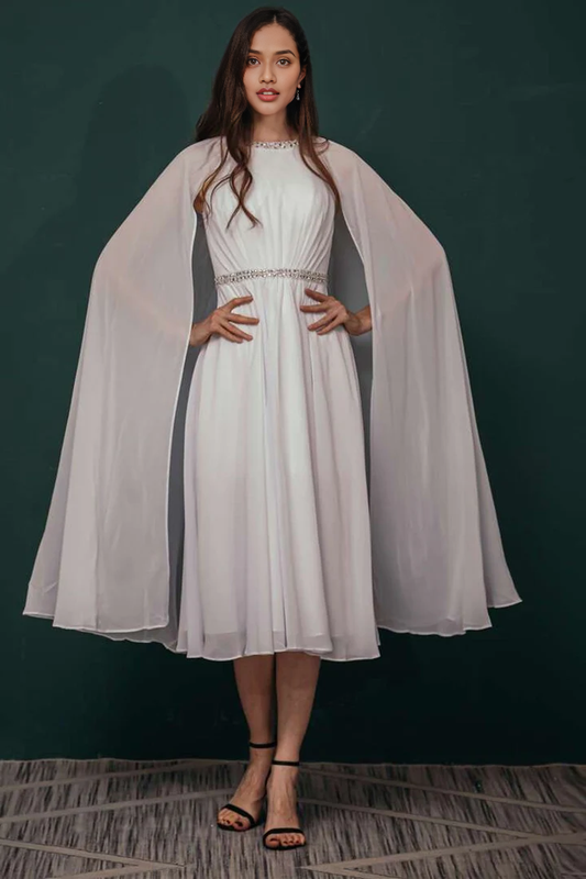 AABEI DRESS High Quality Mother of The Bride Dress Elegant A-line Rhinestone Collar Cloak Sleeves Chiffon Exquisite Sparkle Dresses Formal Dresses