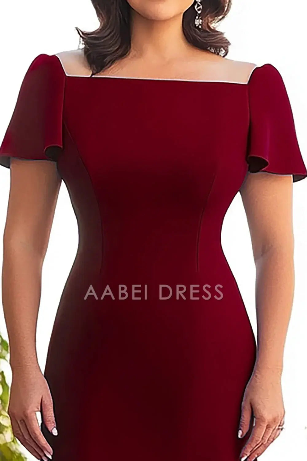 AABEI DRESS Mother Of The Bride Dress Plus Size A Line Short Sleeves Long Elegant Simple Formal Wear Dresses