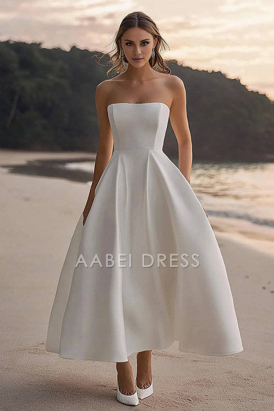 AABEI DRESS Hot Sale Homecoming Dress Elegant A Line Strapless Simple Graduation Dress