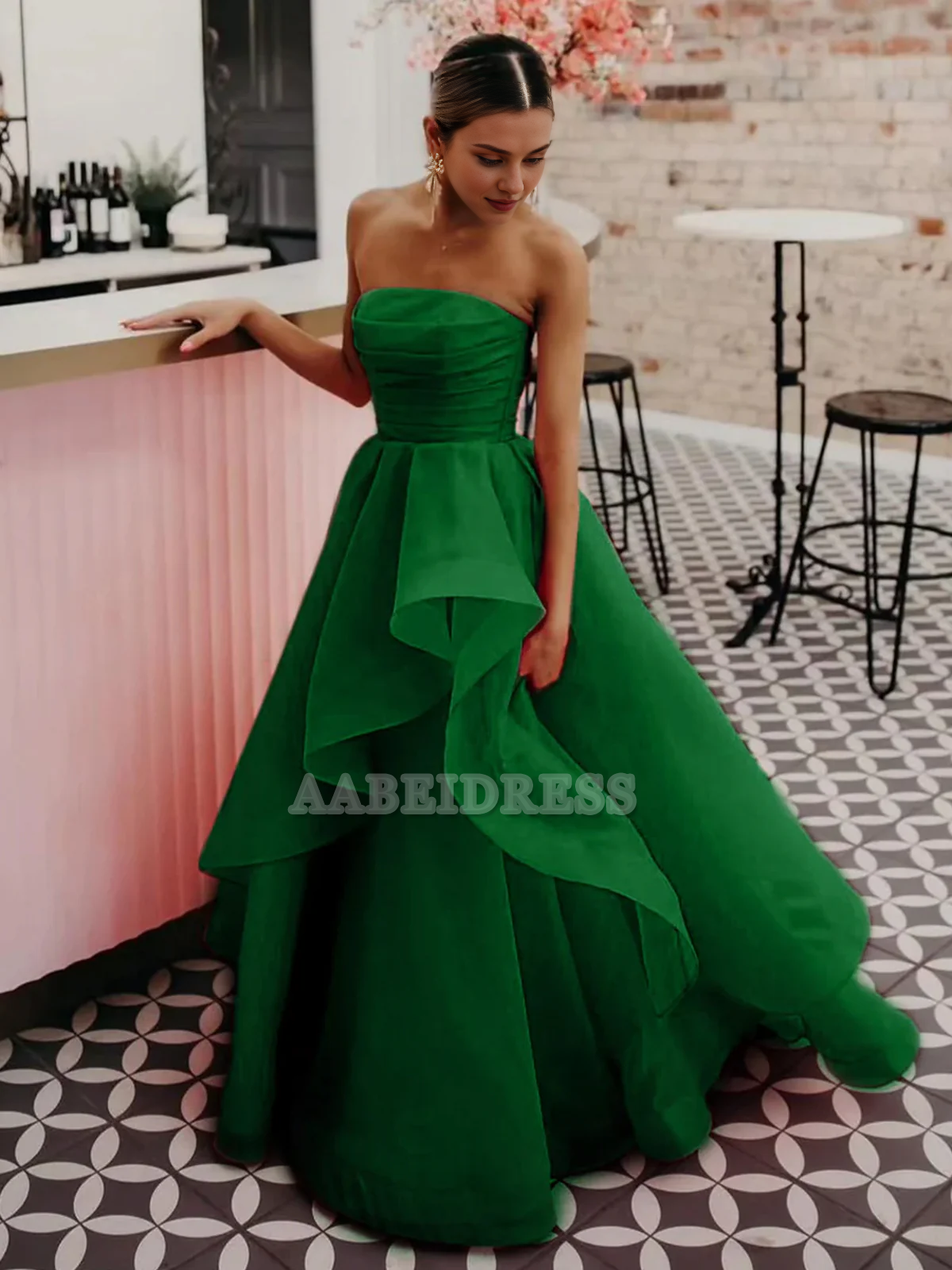 Evening Dress A Line Strapless Organza Irregular Prom Dress Fantastic Gorgeous Formal Women's Dresses