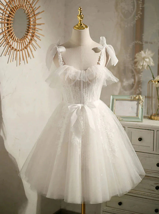 AABEI DRESS New Homecoming Dress Exquisite A-Line Sweetheart Spaghetti Straps Sleeveless Lace Applique Sweet Short Prom Dresse