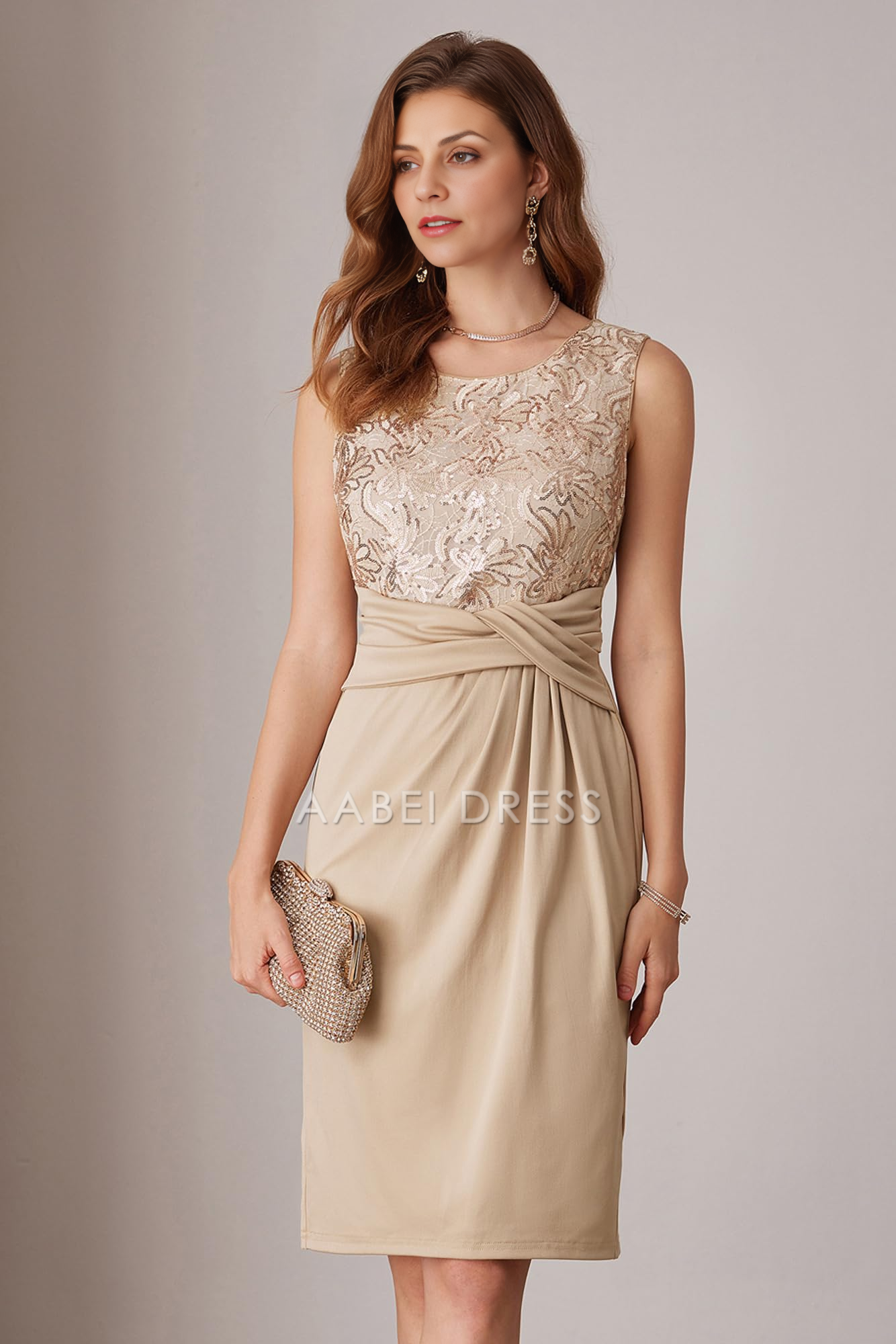 AABEI DRESS High Quality Mother of The Bride Dress Sequin Dress Two Piece with Jacket Elegant Dresses Formal Dresses