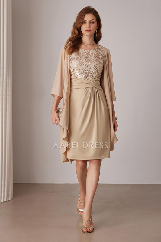 AABEI DRESS High Quality Mother of The Bride Dress Sequin Dress Two Piece with Jacket Elegant Dresses Formal Dresses