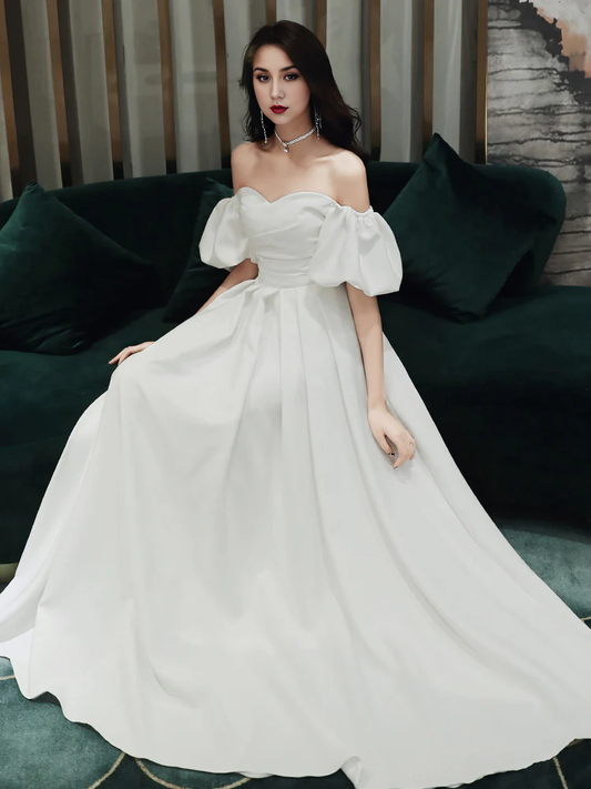 Wedding Dress Off Shoulder Elegant Simple Long Formal Wear Dresses