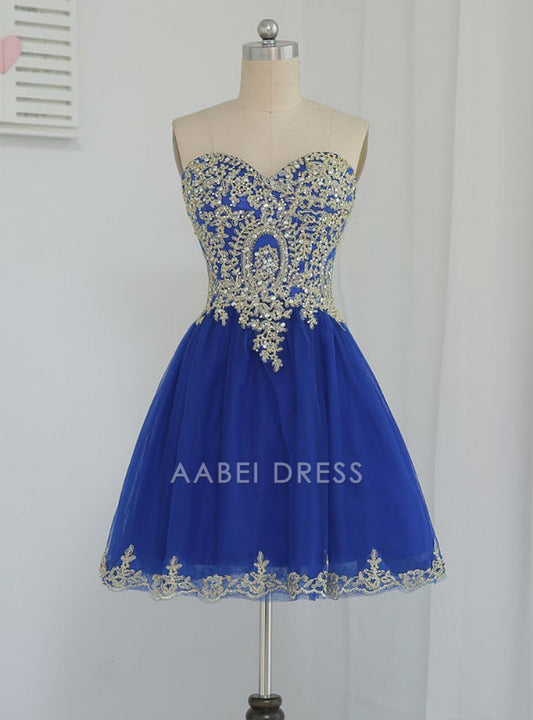 AABEI DRESS New Homecoming Dress Elegant A-Line Sweetheart Off the Shoulder Beading Lace Appliques Sparkle Short Prom Dresse