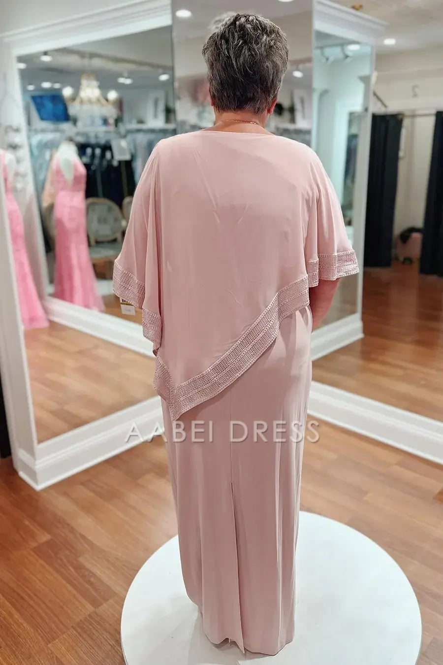 AABEI DRESS High Quality Mother of The Bride Dress Chiffon Two-Piece with Cape Elegant Dress Formal Dress