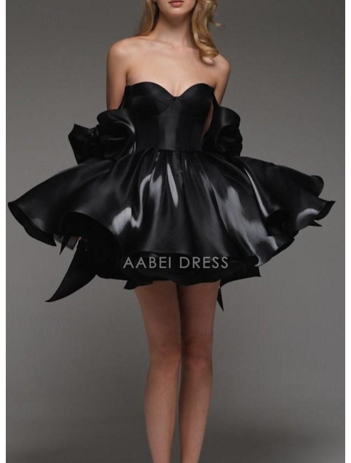 AABEI DRESS New Homecoming Dress A-Line Corsets Dress Holiday Graduation Sleeveless Off Shoulder Satin with Bow(s) Cute Short Prom Dresse