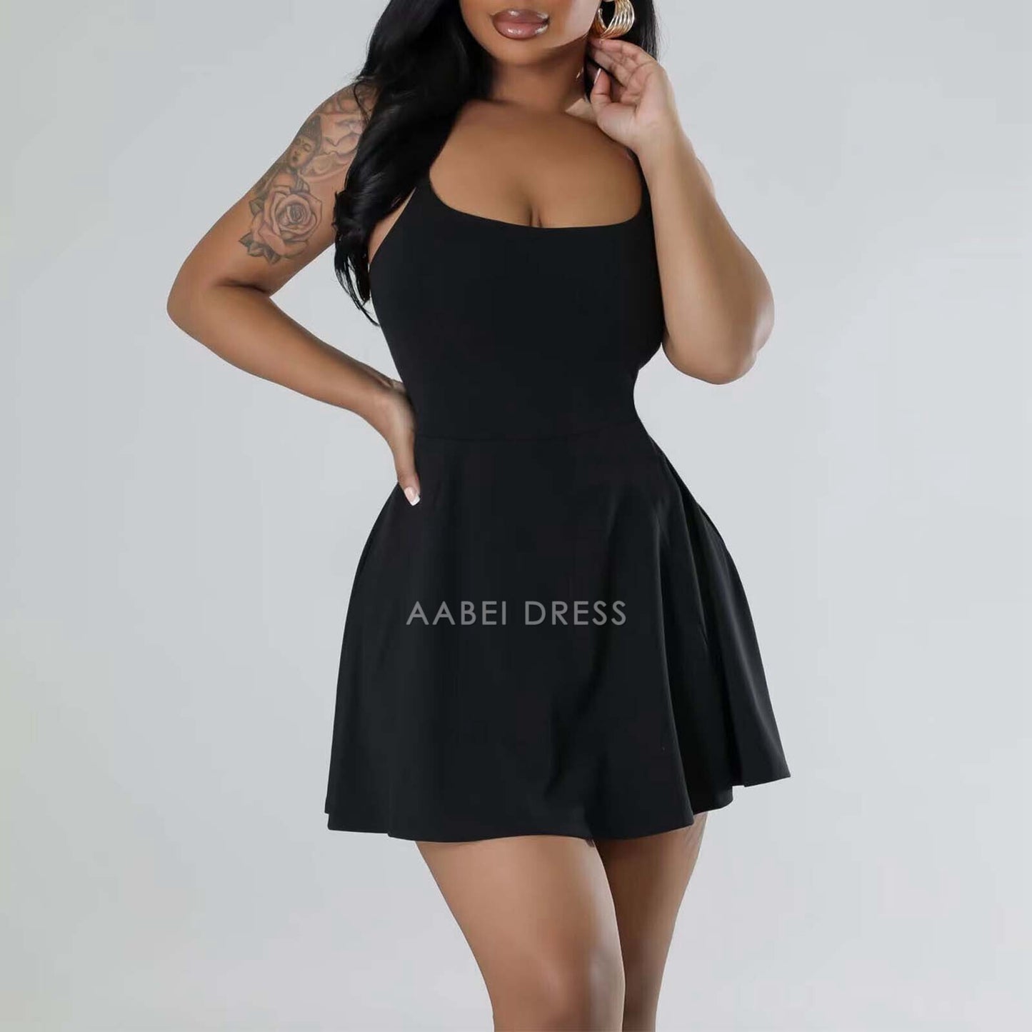 AABEI DRESS New Homecoming Dress A-Line Sexy Mini Dress Solid Color Sleeveless Adjustable Spaghetti Straps Plus Size Dress Banquet Party Clothing Dresses