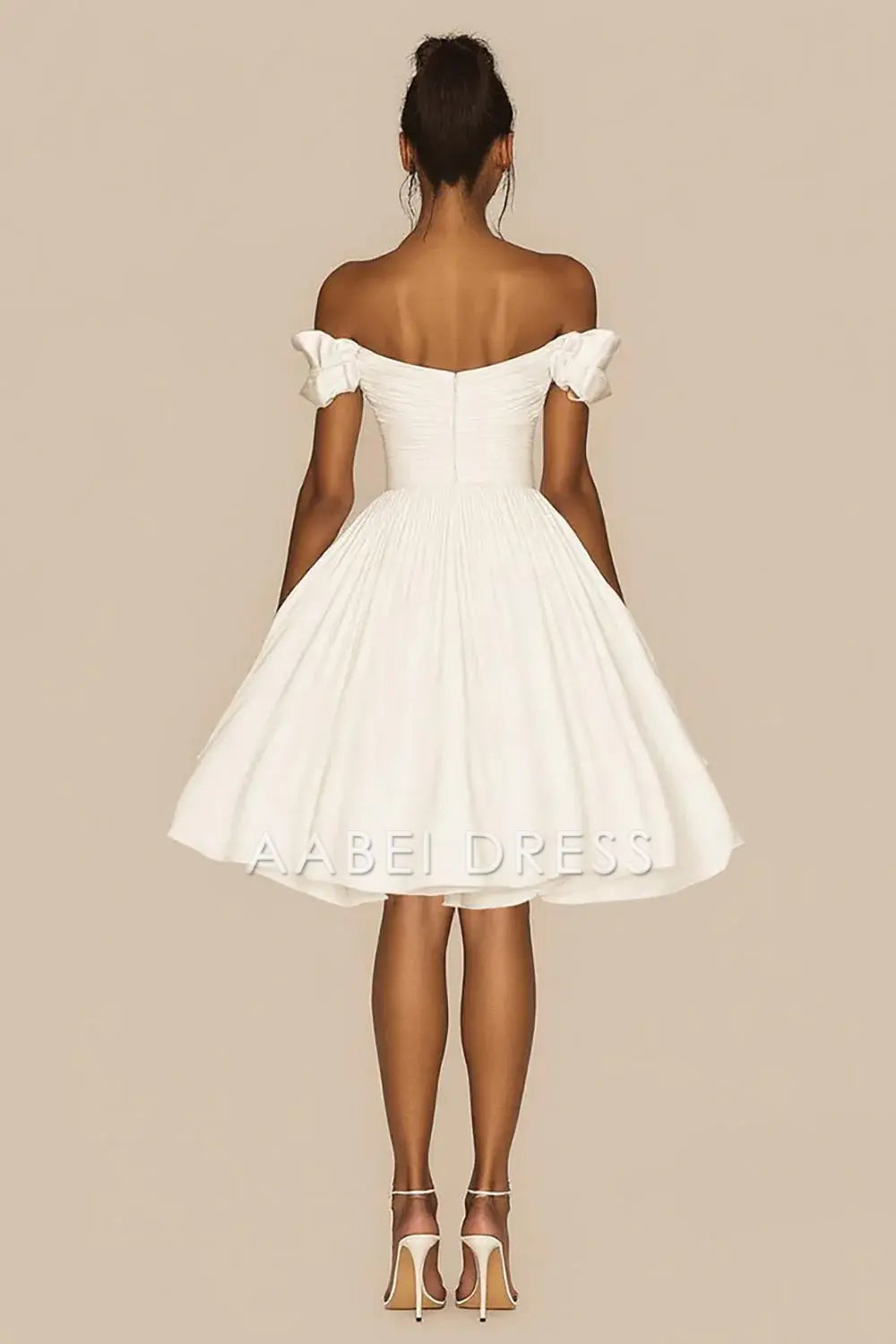 AABEI DRESS Hot Sale Homecoming Dress A Line Sweetheart Off The Shoulder Pleated Charming Short Graduation Dress