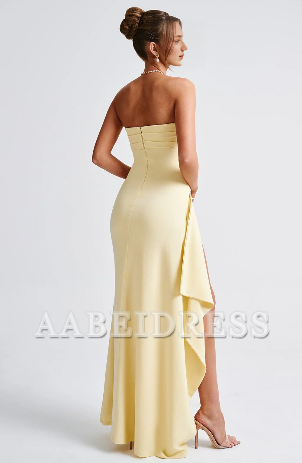 Formal Wear Dresses Bridesmaid Dresses Strapless Ruched Thigh high split Exquisite Dresses Wedding Guests Dresses