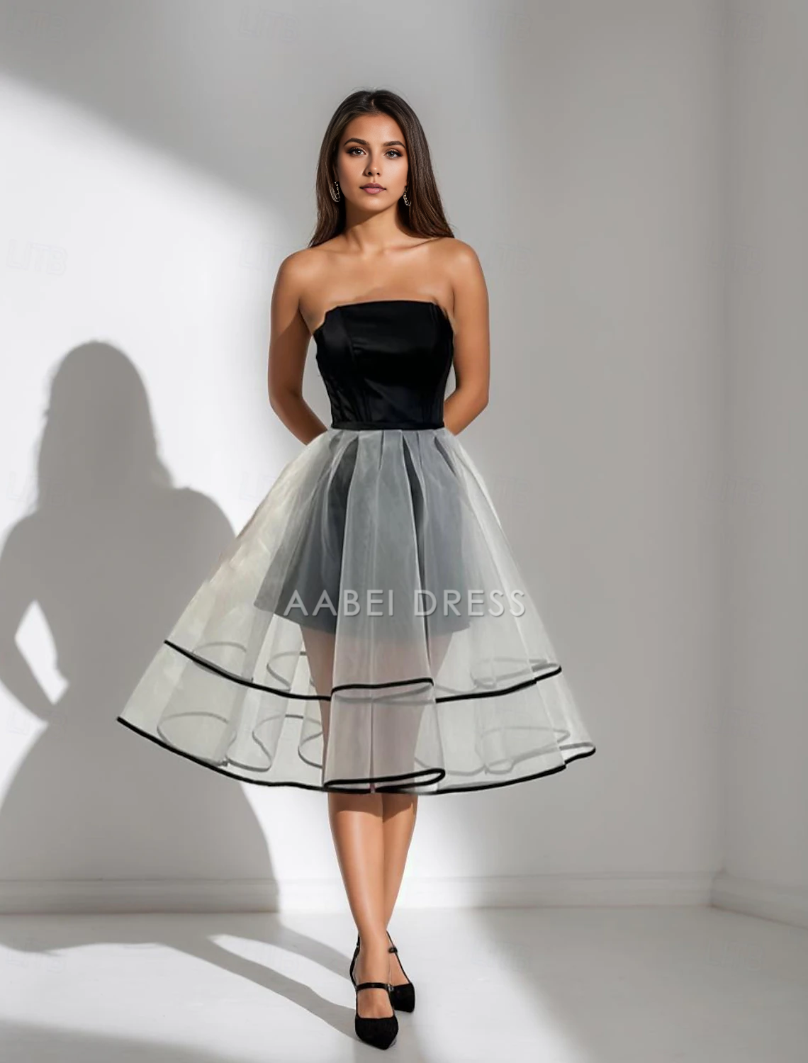 AABEI DRESS New Homecoming Dress Elegant A-Line  Dress Formal Corset Dress Sleeveless Strapless Satin with Pleats Short Prom Dresse
