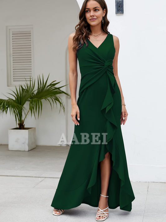 Bridesmaid Dresses Formal Evening Dresses for Women Elegant Evening Party Prom Dress Long Sexy V Neck Sleeveless Split Wrap Wedding Guest Dresses