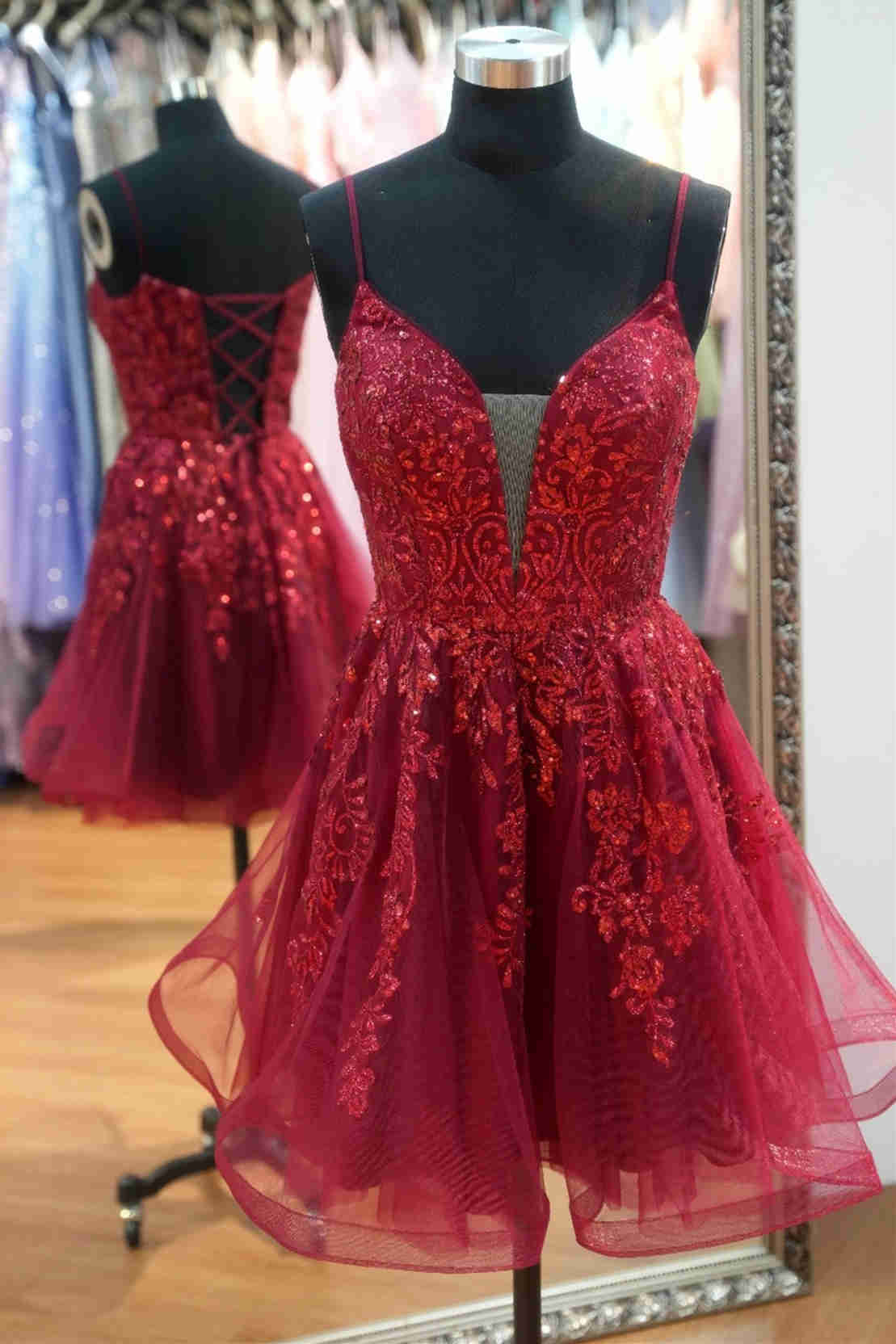 AABEI DRESS New Homecoming Dress Elegant A Line Sweetheart Spaghetti Strap Appliques Ruched Short Prom Dresse