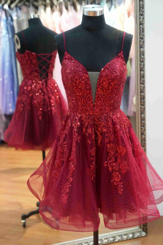 AABEI DRESS New Homecoming Dress Elegant A Line Sweetheart Spaghetti Strap Appliques Ruched Short Prom Dresse