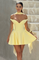 AABEI DRESS Hot Sale Homecoming Dress Charming Plunged bardot Neckline Mini Dress Simple Short Prom Dresse