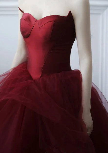 Romantic Ballgown Strapless Sweetheart Corset Floor Prom Gown