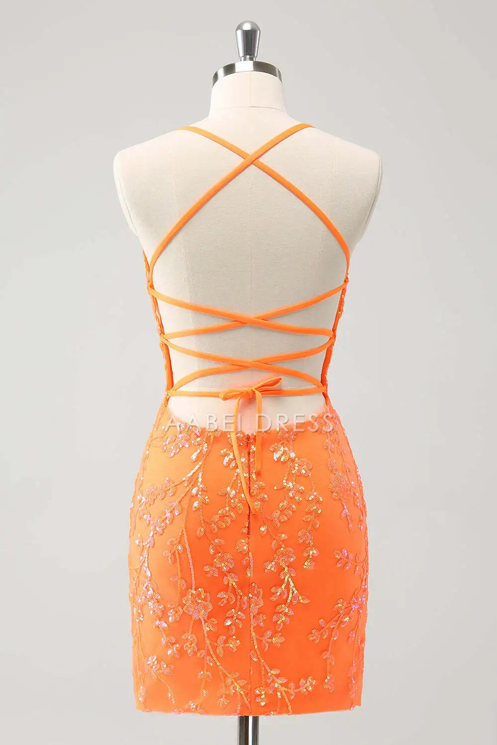AABEI DRESS New Homecoming Dress Halter Sweetheart Sparkly Backless Lace-Up Back Tight Sequins Short Graduation Dress
