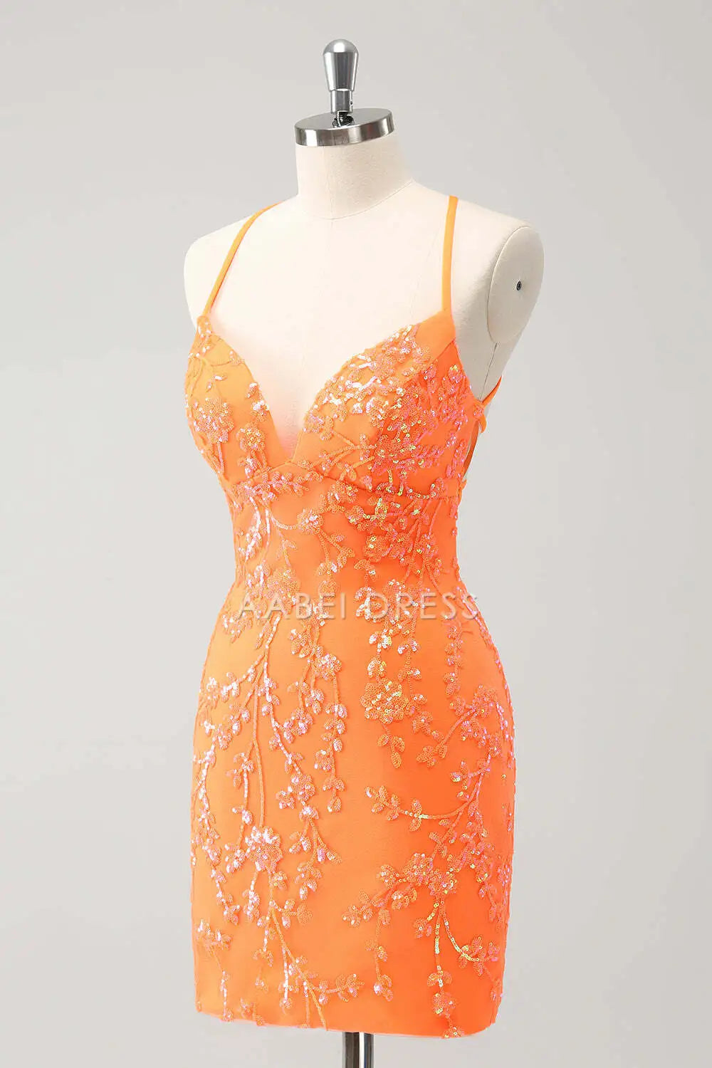 AABEI DRESS New Homecoming Dress Halter Sweetheart Sparkly Backless Lace-Up Back Tight Sequins Short Graduation Dress
