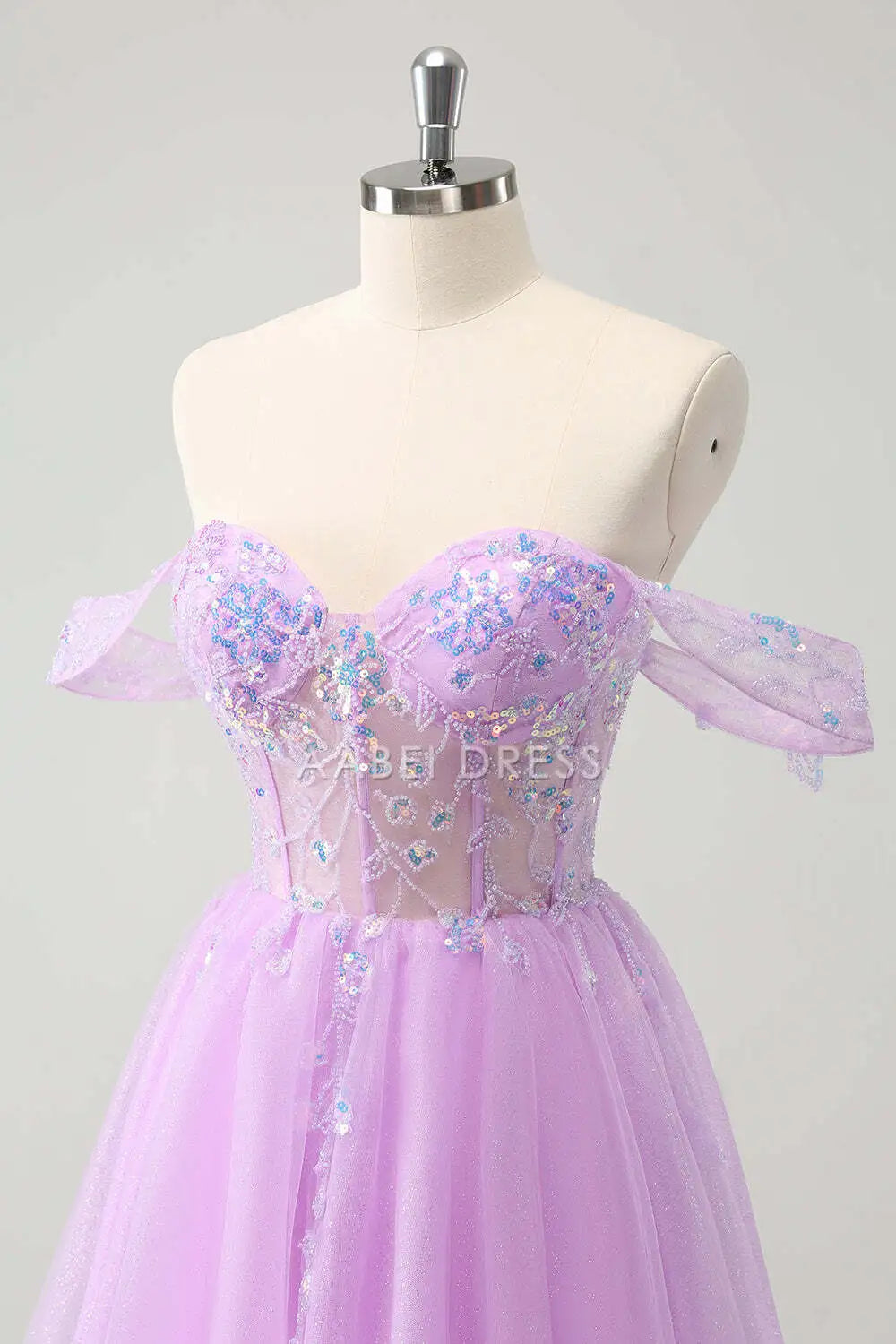 AABEI DRESS New Homecoming Dress Sparkle A Line Sweetheart Off the Shoulder Sleeveless Backless Sequined Short Graduation Dress