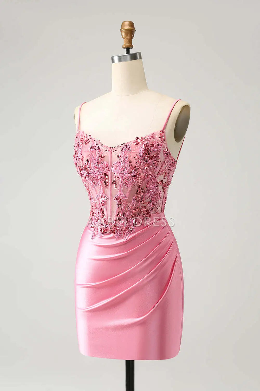 AABEI DRESS New Homecoming Dress Sparkly Tight Corset Spaghetti Straps Backless Beadwork Exquisite Fashion Short Graduation Dress