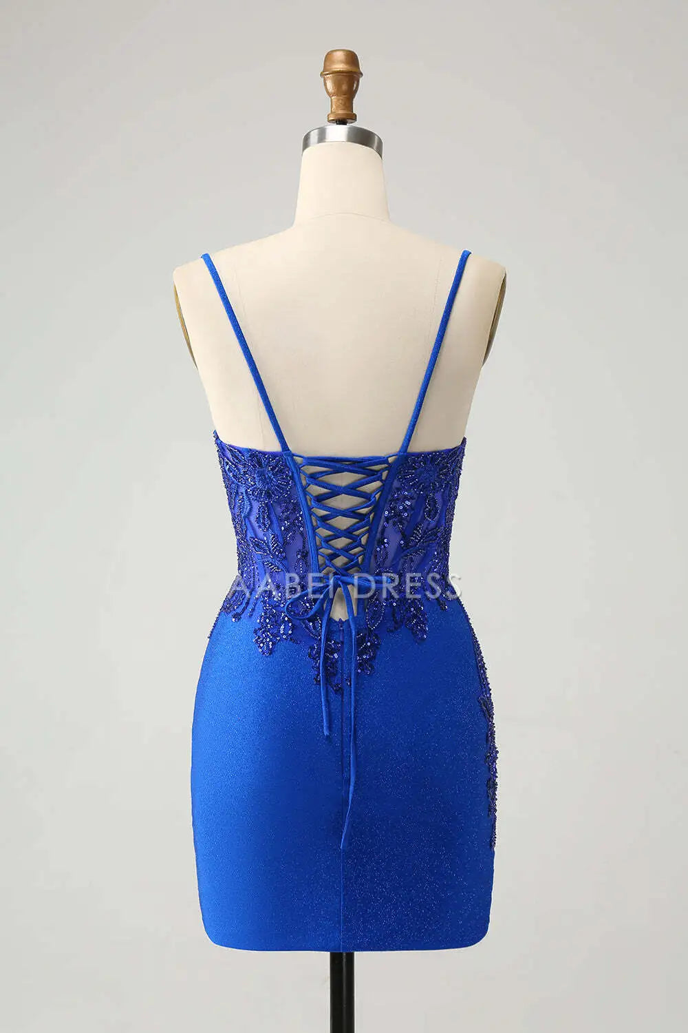 AABEI DRESS New Homecoming Dress Sparkly Tight V Neck Spaghetti Straps Beading Backless Gorgeous Short Graduation Dress