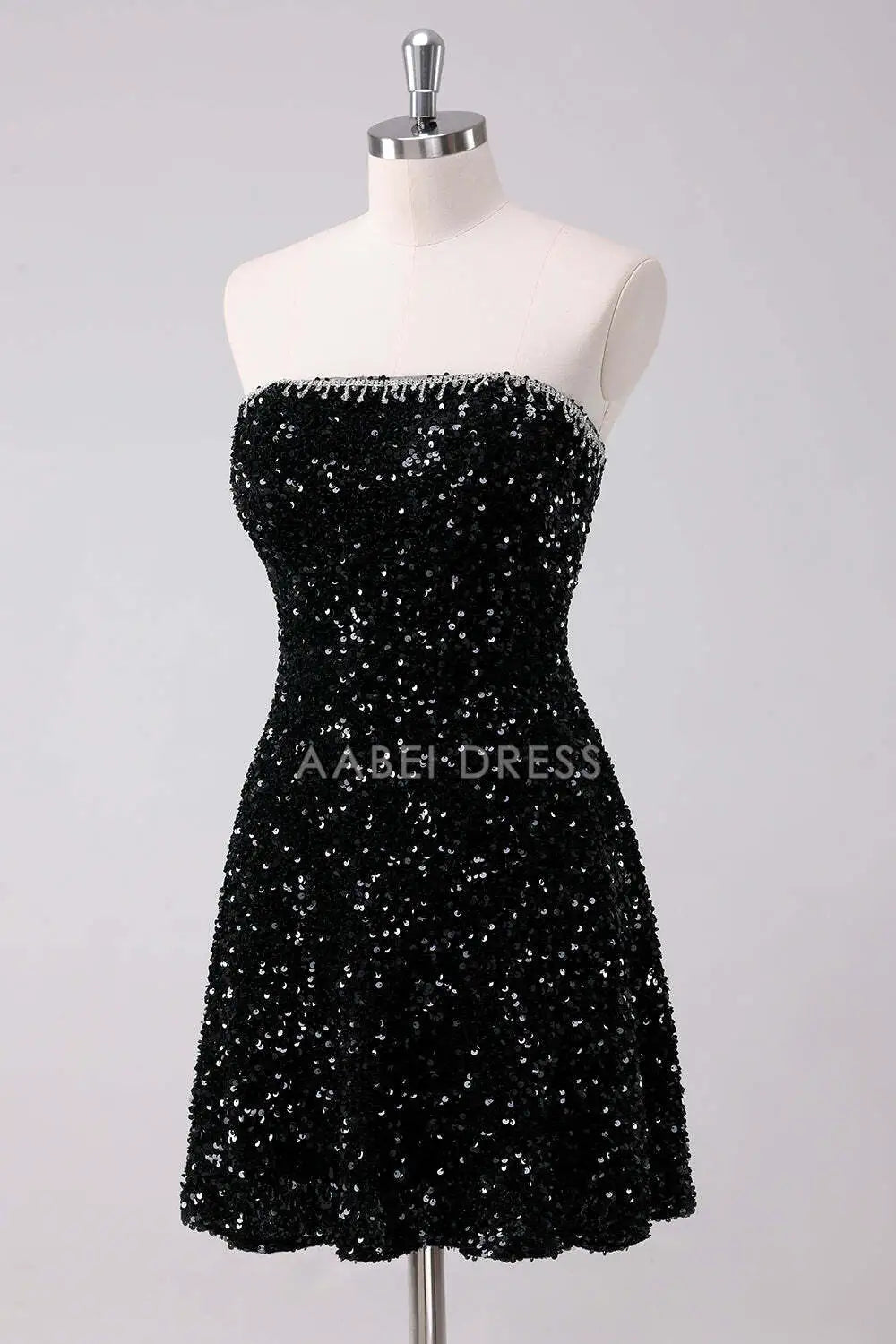 AABEI DRESS New Homecoming Dress Sparkly A-Line Strapless Sequins Elegant Short Graduation Dress