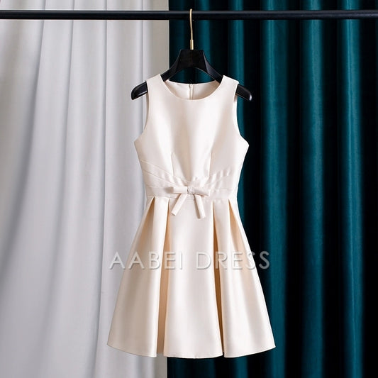 AABEI DRESS New Homecoming Dress Summer Mini Tank Dress Elegant Sleeveless Bowknot Round Neck Party Short Prom Dress
