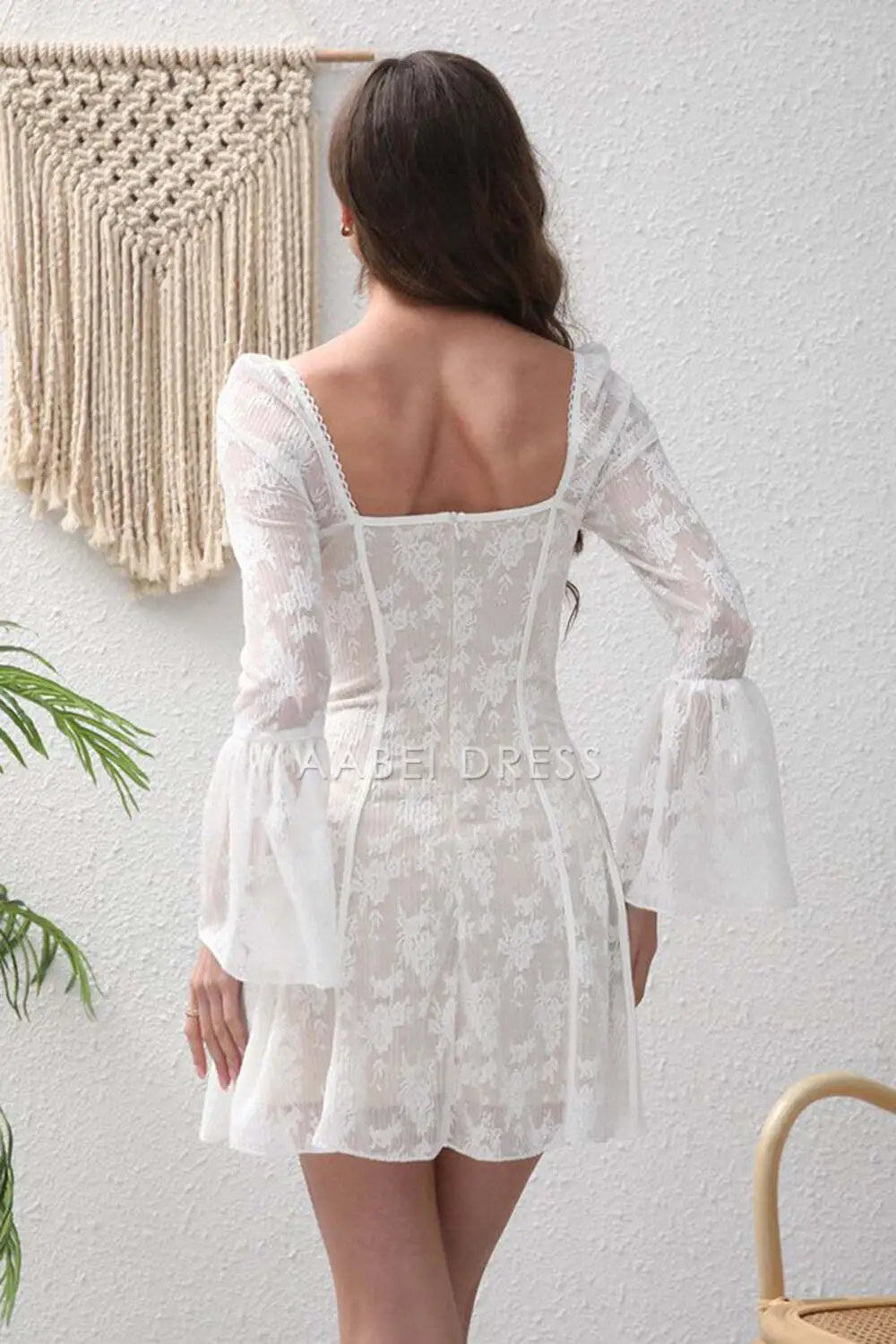 AABEI DRESS New Homecoming Dress Charming Bodycon Sweetheart Long Sleeves Lace Dress Graduation Dress