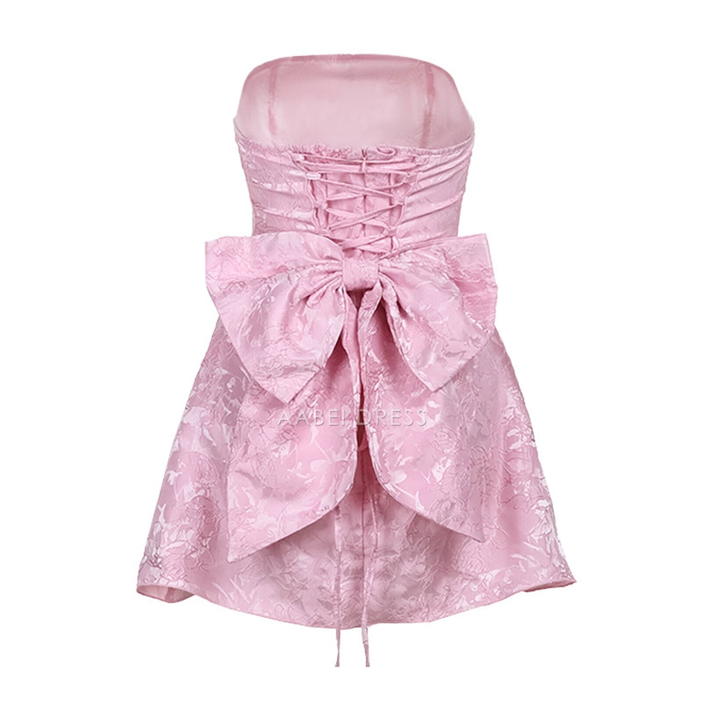 AABEI DRESS New Homecoming Dress Strapless For Teens Embroidery Cocktail Mini Party Dresses Bow On Back Cute Elegant Short Prom Dress