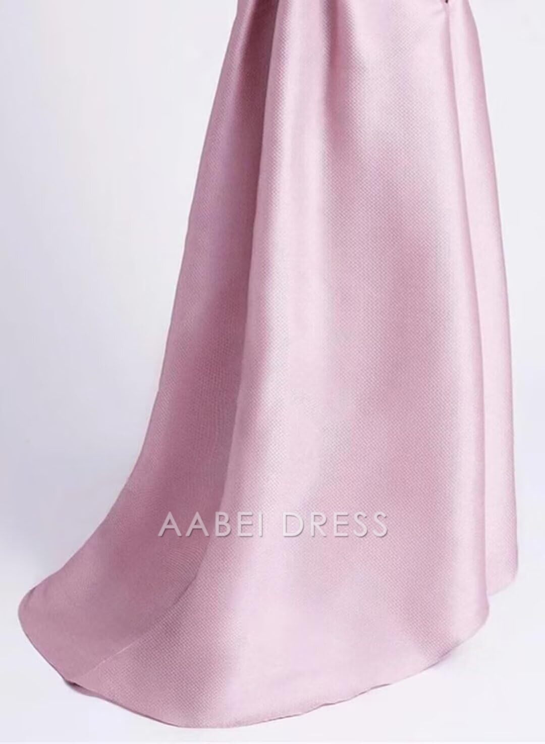 AABEI DRESS High Quality Mother of The Bride Dress A Line Satin Hi-Low Dresses Crew Neck Dress with Pockets Elegance Formal Dresses