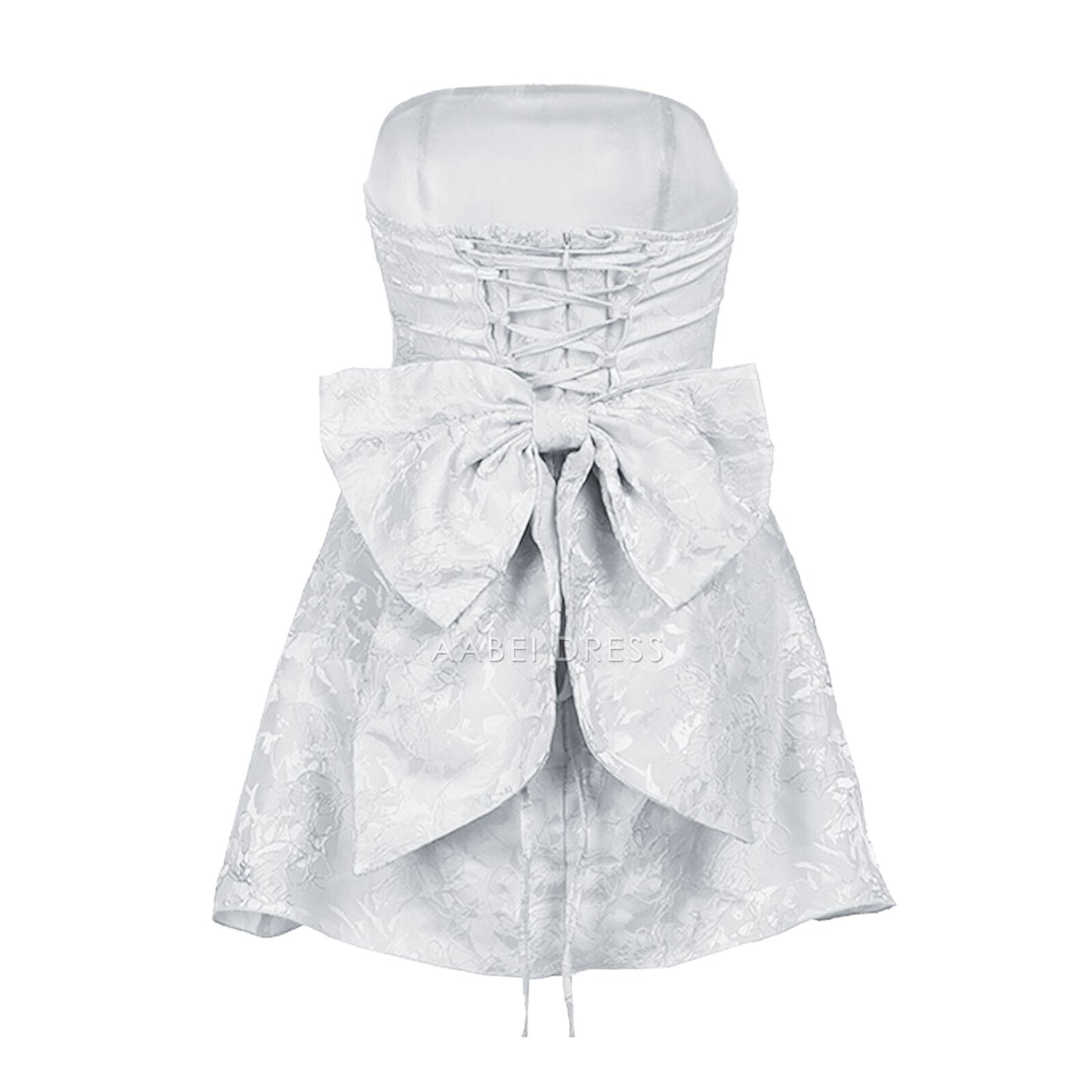 AABEI DRESS New Homecoming Dress Strapless For Teens Embroidery Mini Party Dresses Bow On Back Cute Elegant Short Prom Dress