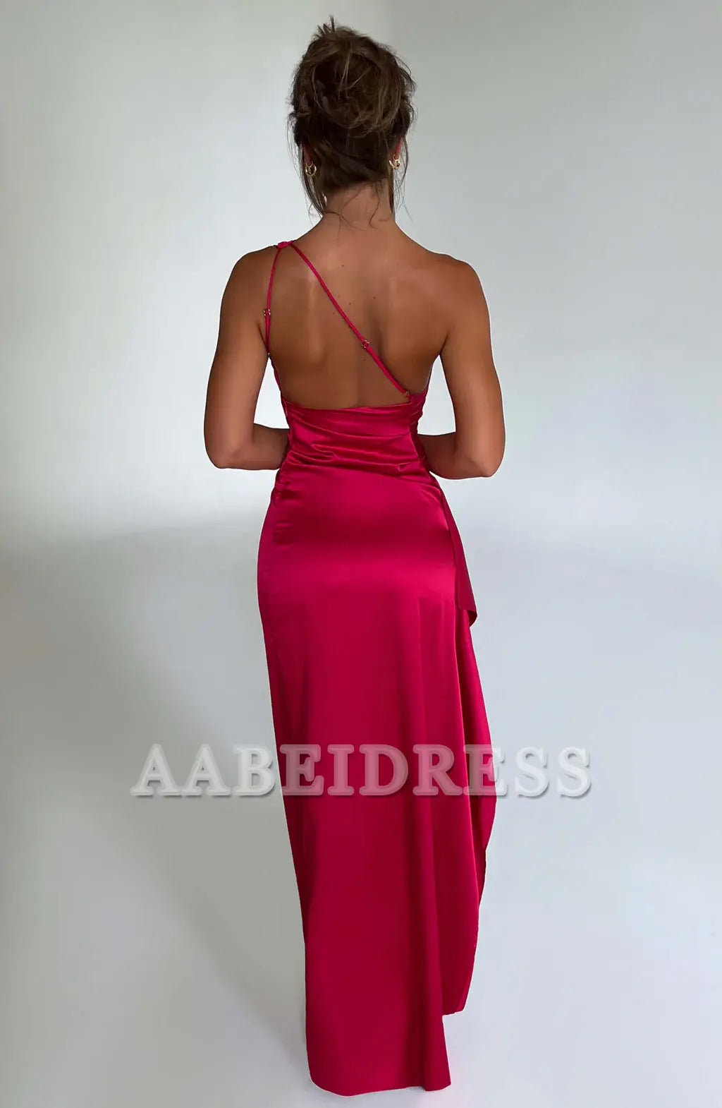 Formal Wear Dresses Prom Dresses One Shoulder Sleeveless Pleated Backless Sheath Asymmetrical Ruched Exquisite Dresses Wedding Guests Dresses