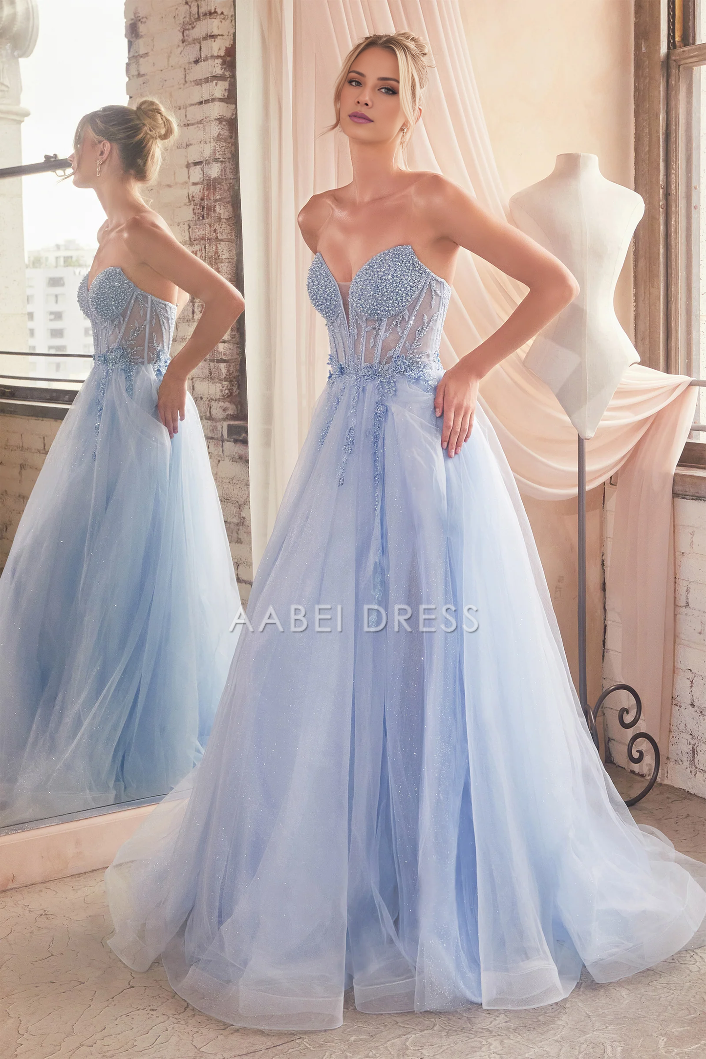 AABEI DRESS Hot Sale Prom Dress Exquisite A-line Strapless Sweetheart Romantic Long Evening Dress