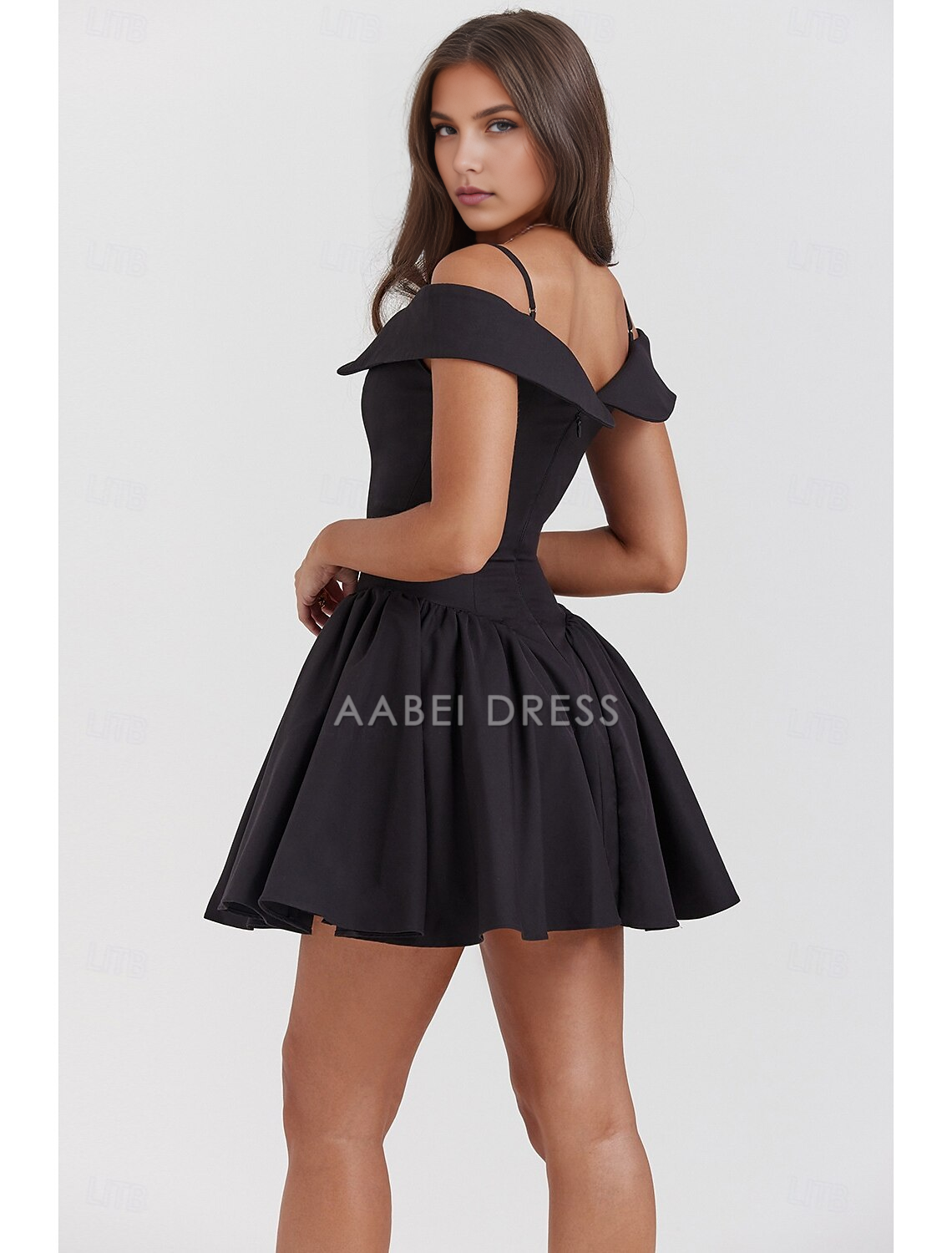AABEI DRESS New Homecoming Dress Charming A-Line Princess Dress Holiday Graduation Sleeveless Spaghetti Strap with Pleats Dress Short Prom Dresses