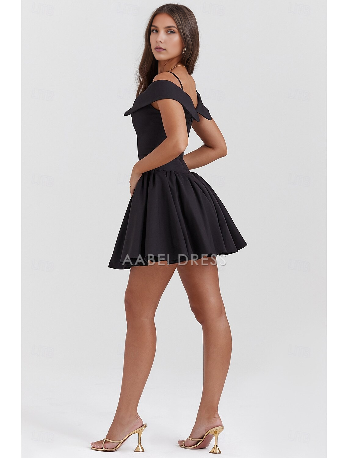 AABEI DRESS New Homecoming Dress Charming A-Line Princess Dress Holiday Graduation Sleeveless Spaghetti Strap with Pleats Dress Short Prom Dresses