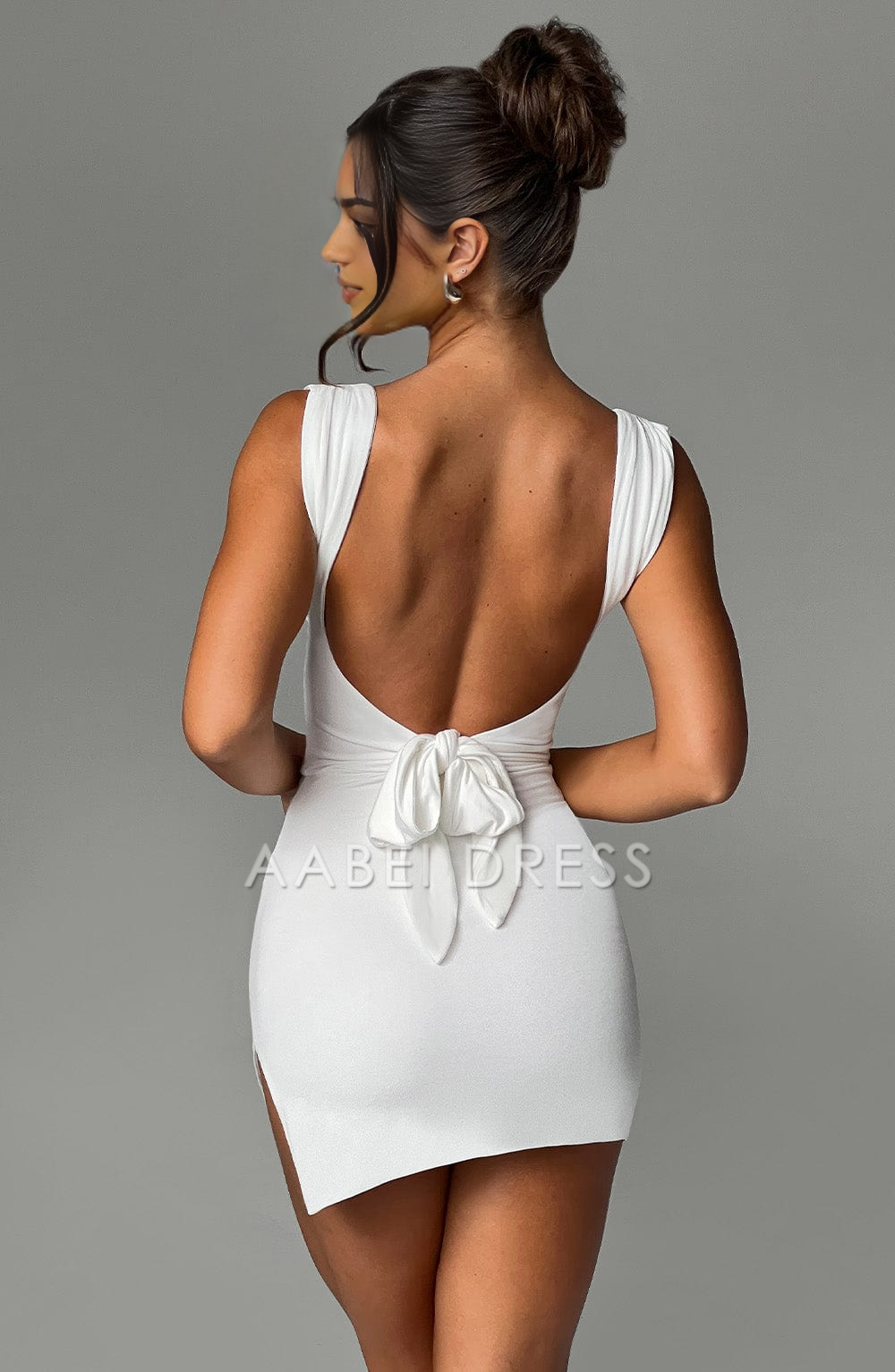 AABEI DRESS Hot Sale Homecoming Dress Charming Sheath Wide straps Square Neck Backless Mini Dress Sexy Short Prom Dresse