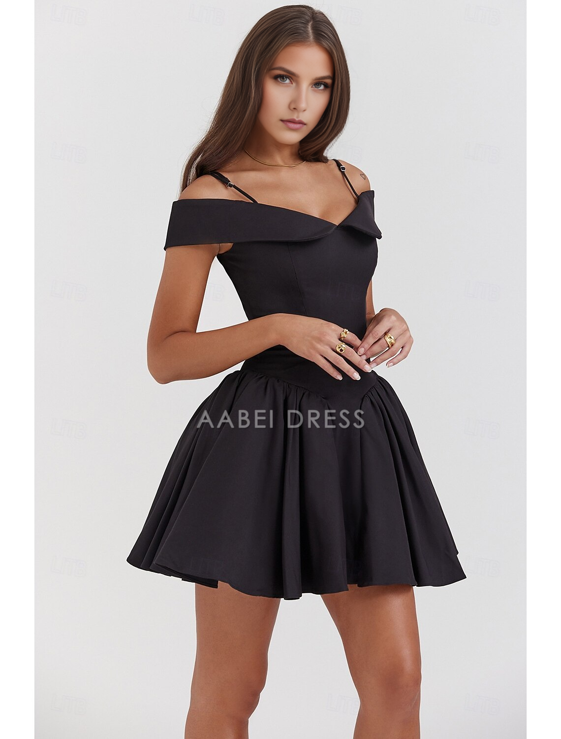 AABEI DRESS New Homecoming Dress Charming A-Line Princess Dress Holiday Graduation Sleeveless Spaghetti Strap with Pleats Dress Short Prom Dresses