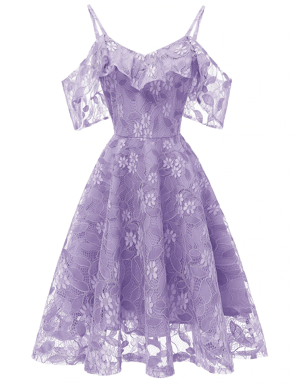 AABEI DRESS New Homecoming Dress A-Line Cocktail Dresses Beach Wedding Elegant Wedding Guest Graduation Knee Length Off Shoulder Spaghetti Strap Lace Pattern Prom Dresse