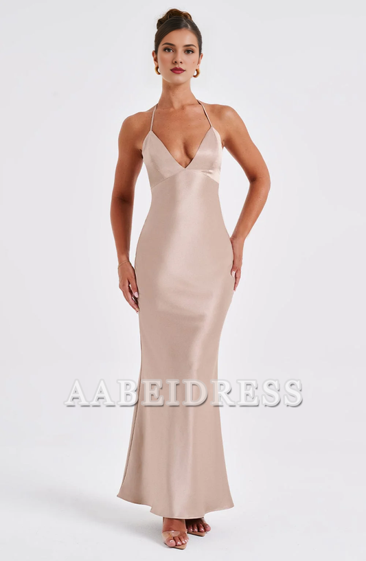 Formal Wear Dresses Prom Dresses Mermaid Spaghetti Strap Plunge Backless Sheath Dresses Elegant Simple Wedding Guests Dresses