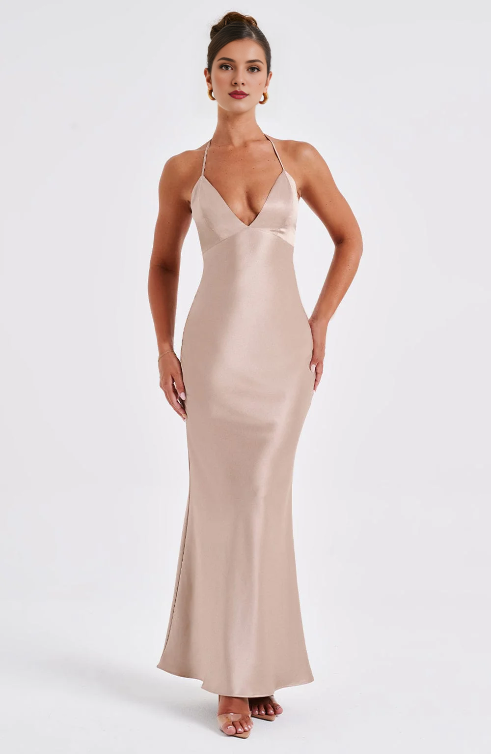 Formal Wear Dresses Prom Dresses Mermaid Spaghetti Strap Plunge Backless Sheath Dresses Elegant Simple Wedding Guests Dresses