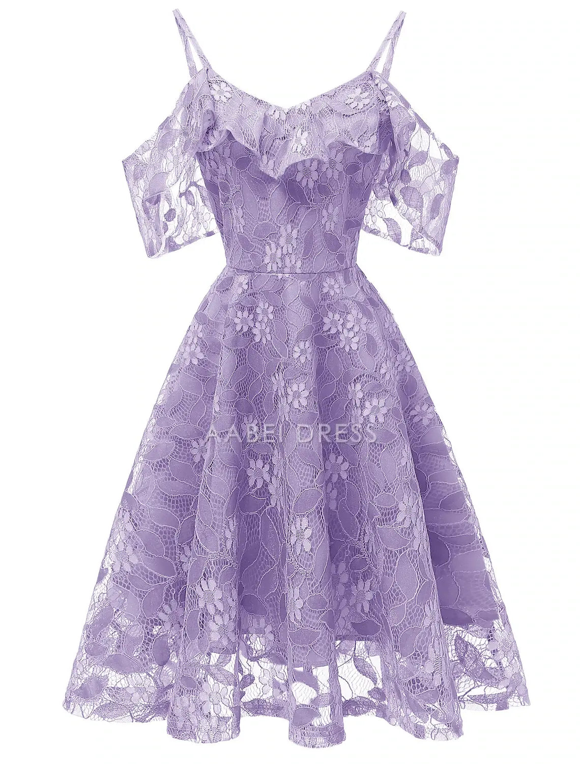 AABEI DRESS New Homecoming Dress A-Line Cocktail Dresses Beach Wedding Elegant Wedding Guest Graduation Knee Length Off Shoulder Spaghetti Strap Lace Pattern Prom Dresse