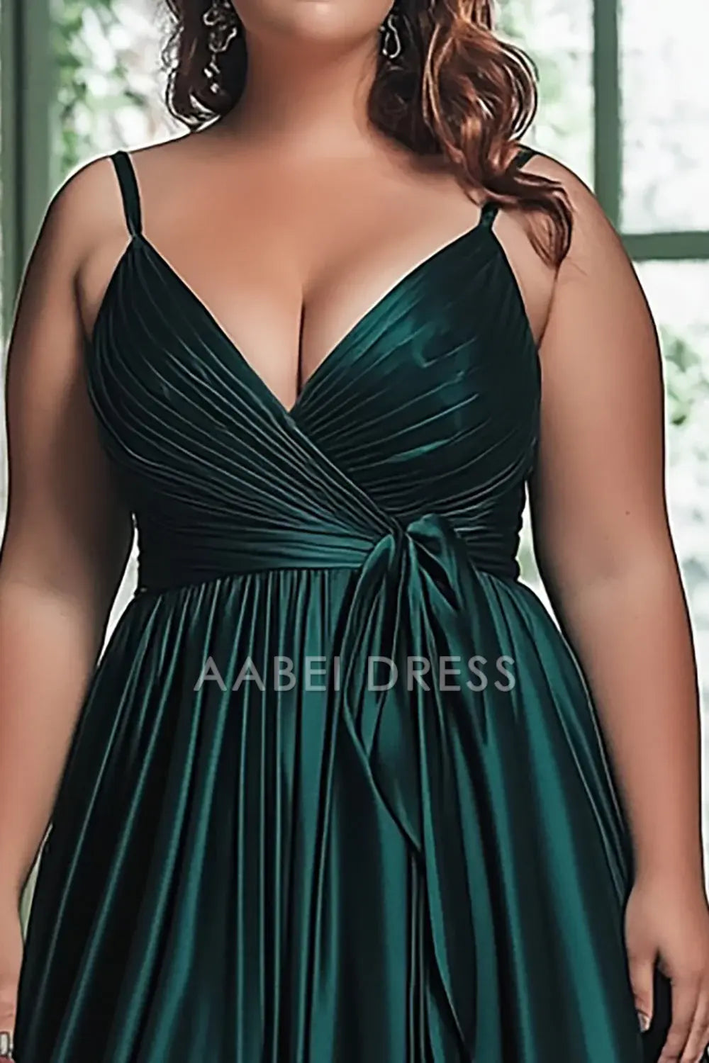 AABEI DRESS Hot Sale Prom Dress Elegant A Line Ruched Satin Long With Cape Formal Dress