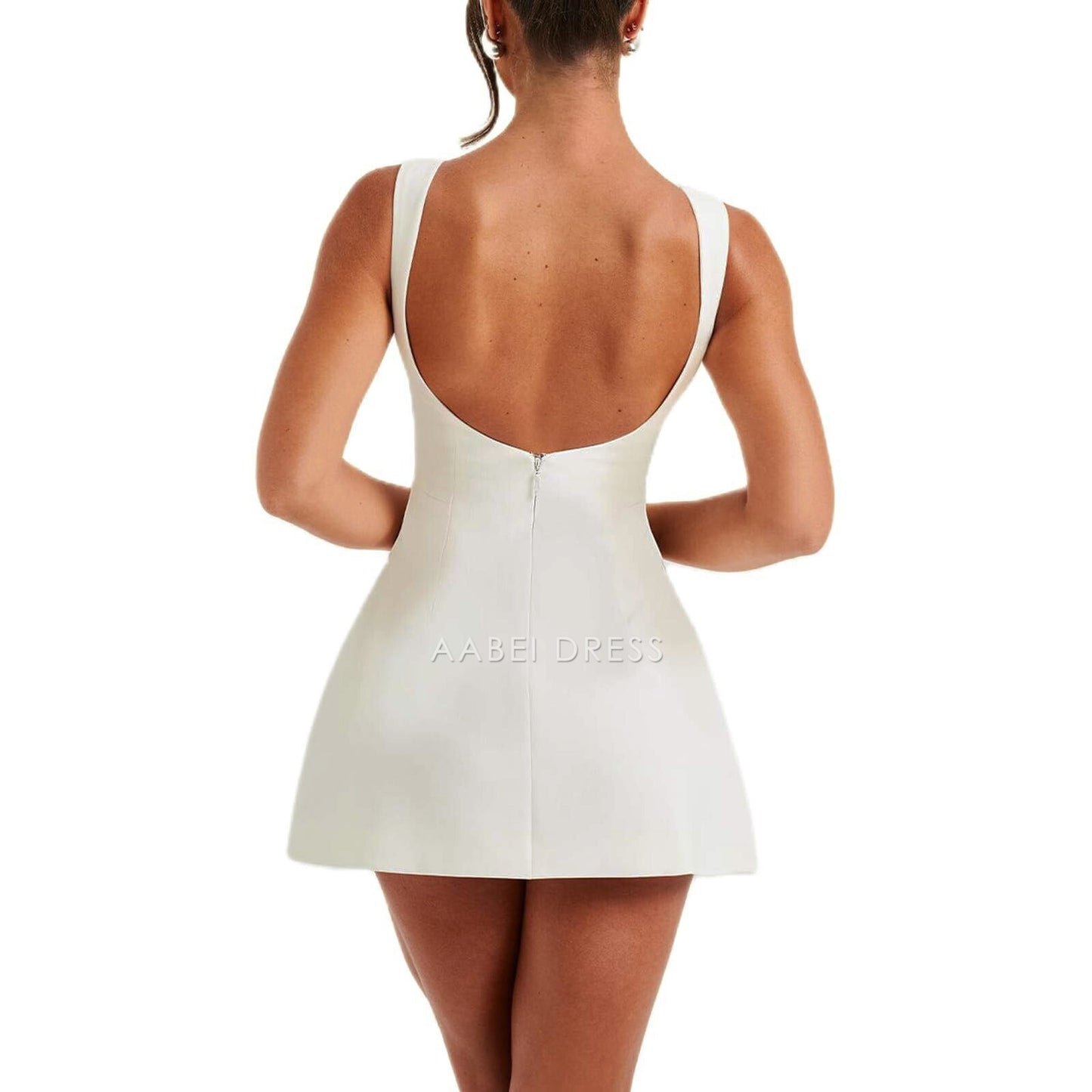 AABEI DRESS New Homecoming Dress A-line Backless Slim Mini Dress Woman Sexy Open Back Bodycon Dress Elegant Party Prom Dress