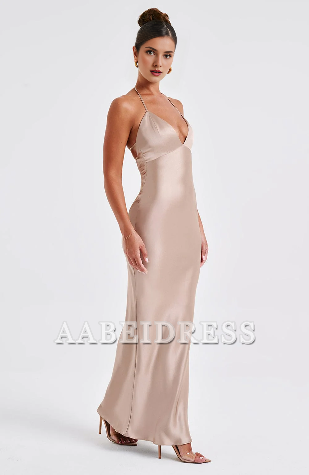 Formal Wear Dresses Prom Dresses Mermaid Spaghetti Strap Plunge Backless Sheath Dresses Elegant Simple Wedding Guests Dresses