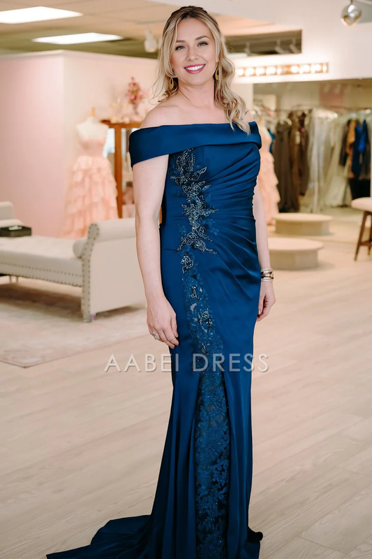 AABEI DRESS High Quality Mother of The Bride Dress Off-the-Shoulder Appliques Mermaid Elegant Exquisite Dress Formal Dress