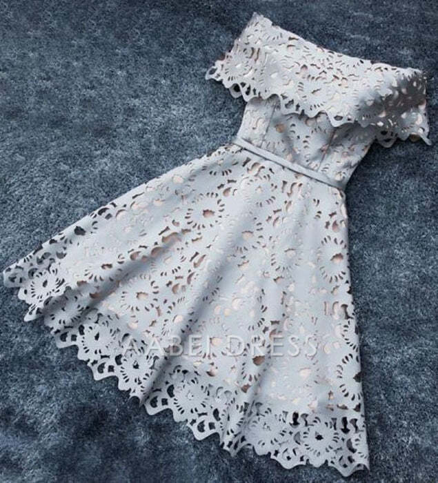 AABEI DRESS New Homecoming Dress A Line Off Shoulder Retro Lace Fashion Short Prom Dress